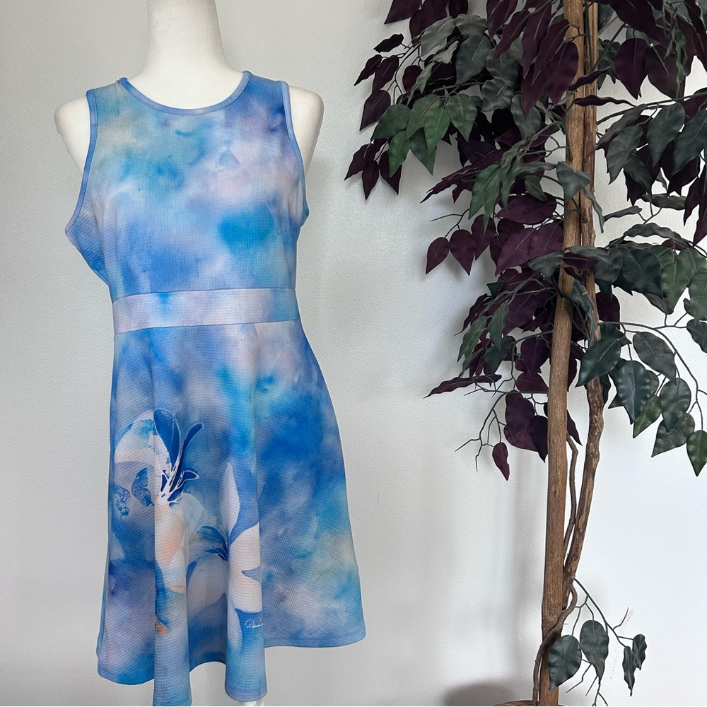 Dawn Davis Skater style sleeveless dress in summer colors. Size L
#0179